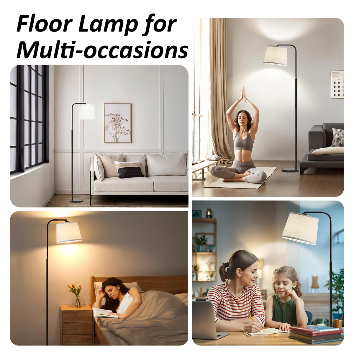 AKASUKI floor lamp enhances living room ambience and mood.