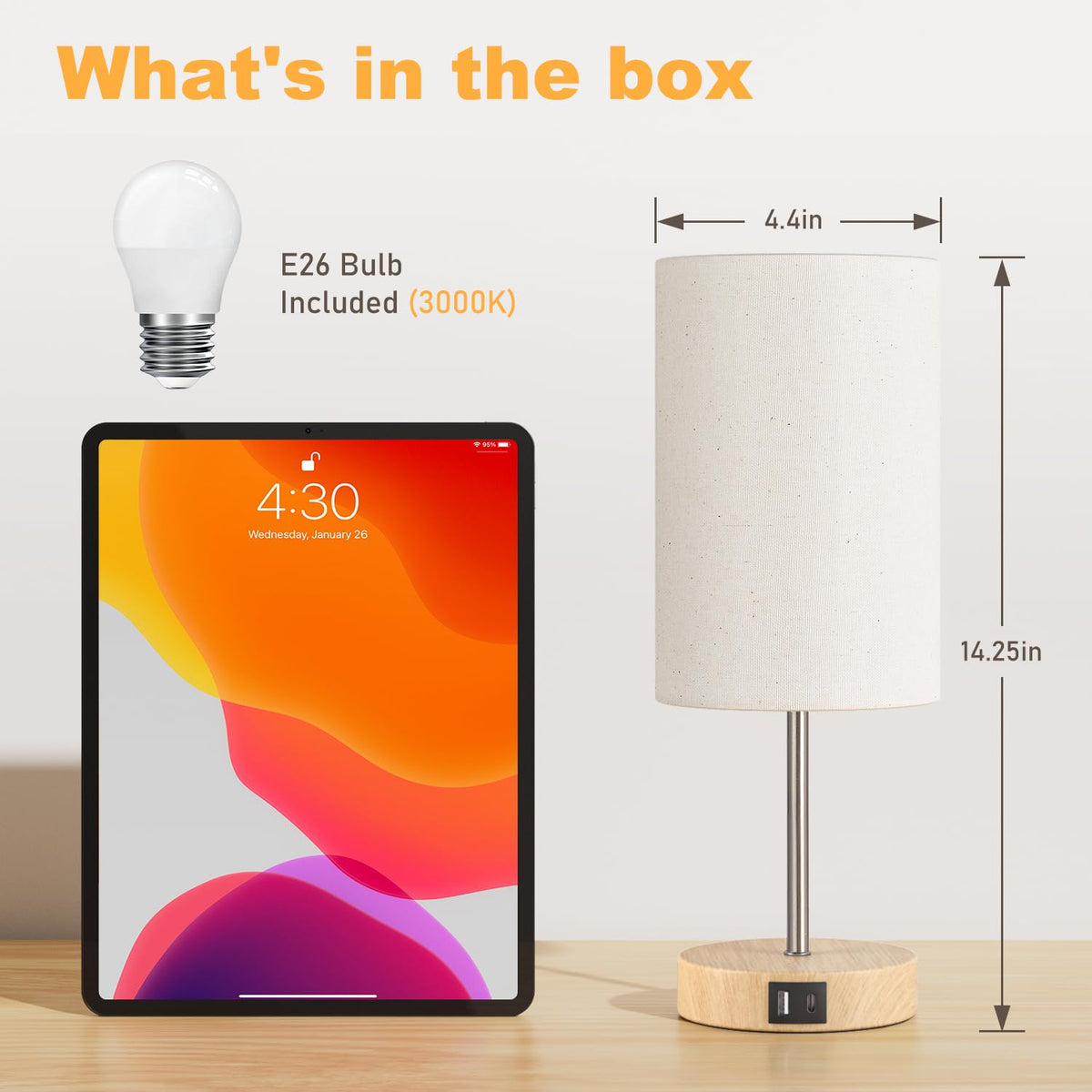 AKASUKI LED bulb included ready to use warm light.