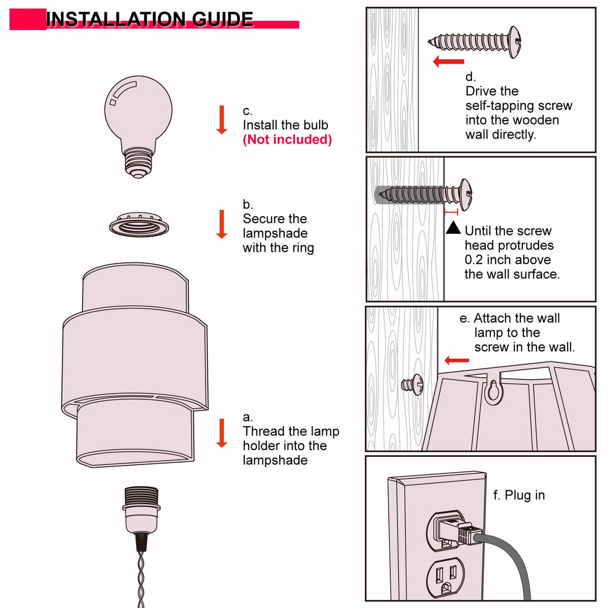 AKEETO E26 bulb-compatible sconce lets you customize brightness.