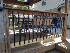 Akenow elegant baluster line offers a polished deck railing look.