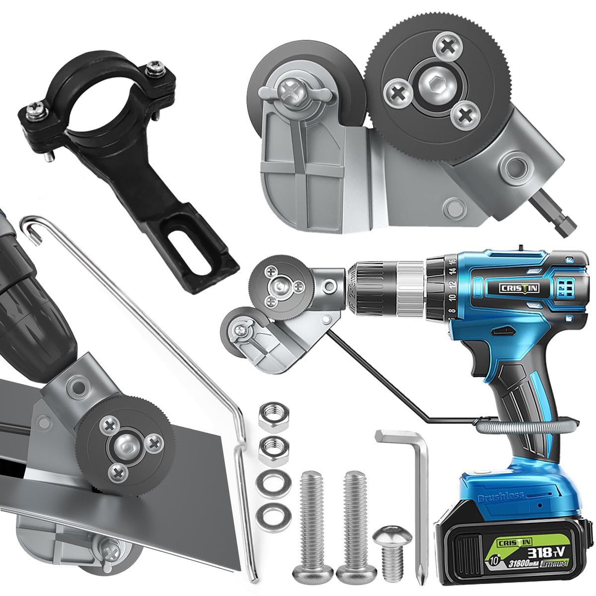 Akeoil metal cutter attachment in action delivering clean cuts.