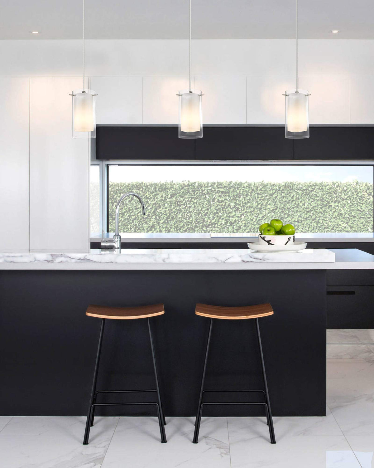 AKEZON external clear glass shade enhances ambient glow in dining or living spaces.
