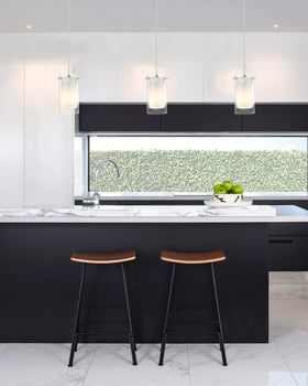 AKEZON external clear glass shade enhances ambient glow in dining or living spaces.