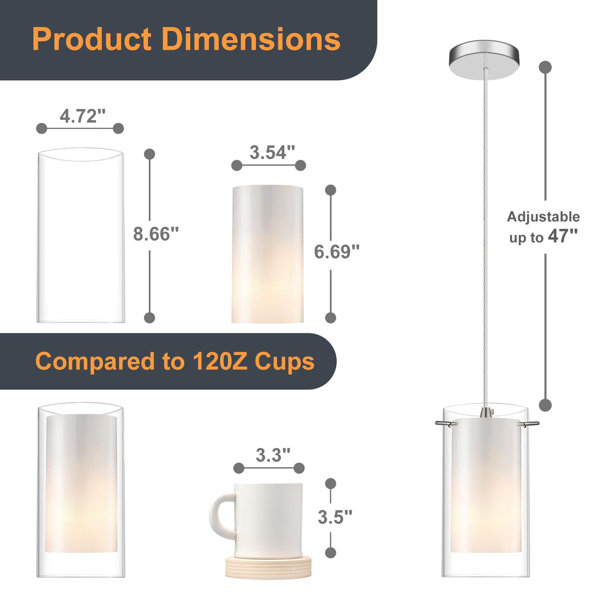 AKEZON height-adjustable 47-inch cord enables versatile installation on varied ceilings.
