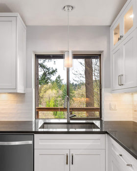 AKEZON inner frosted glass shade softens light for comfortable mood lighting.
