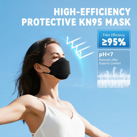 akgk KN95 mask close-up shows soft ear loops for comfortable all-day wear.