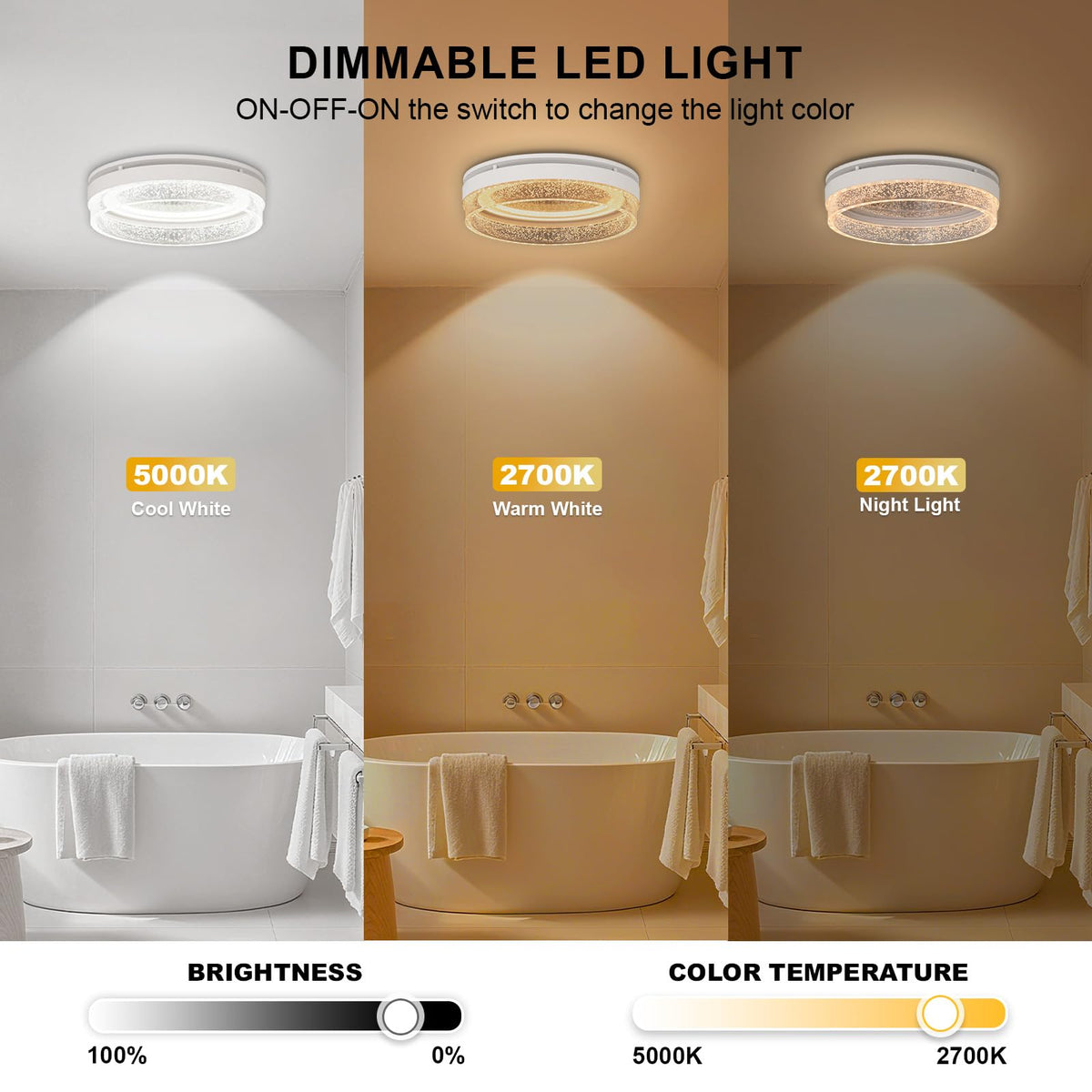 Akicon starry sky lighting feature on bathroom exhaust fan