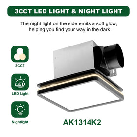 Akicon compact ceiling vent design blends with any bathroom decor.