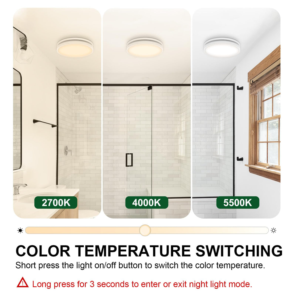 Akicon dimmer switch LED mode toggle demonstrates versatile lighting options.
