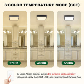 Akicon nightlight glow guides steps in dim bathrooms.