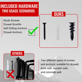 Aking Ace garden tool hanger helps shed organization and quick tool access.