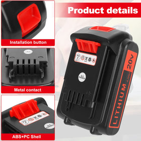 Akkopower 20V battery charging with compatible Black+Decker charger for quick top-ups