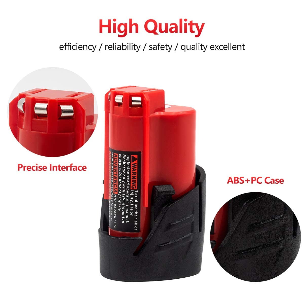 Akkopower Milwaukee 12V cordless tools battery pack for drills and saws.