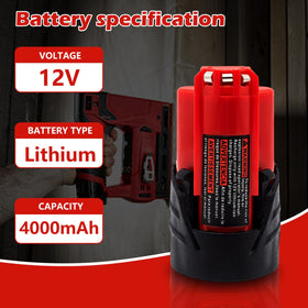 Akkopower 4.0Ah lithium battery close-up showing compact design.