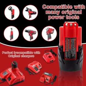 Akkopower red and black battery pack with safety features.