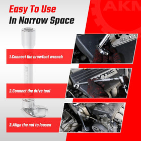 AKM 6-point design minimizes rounding on flare nuts.