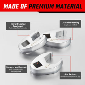 AKM SAE and metric wrenches cover essential sizes for daily repairs.