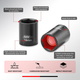 AKM TOOL CR-MO steel with black phosphate finish for durable daily use.