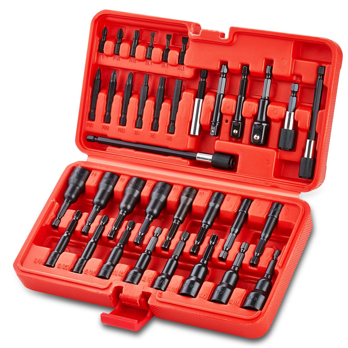 AKM TOOL 35pcs magnetic nut driver set in case for easy bolt work