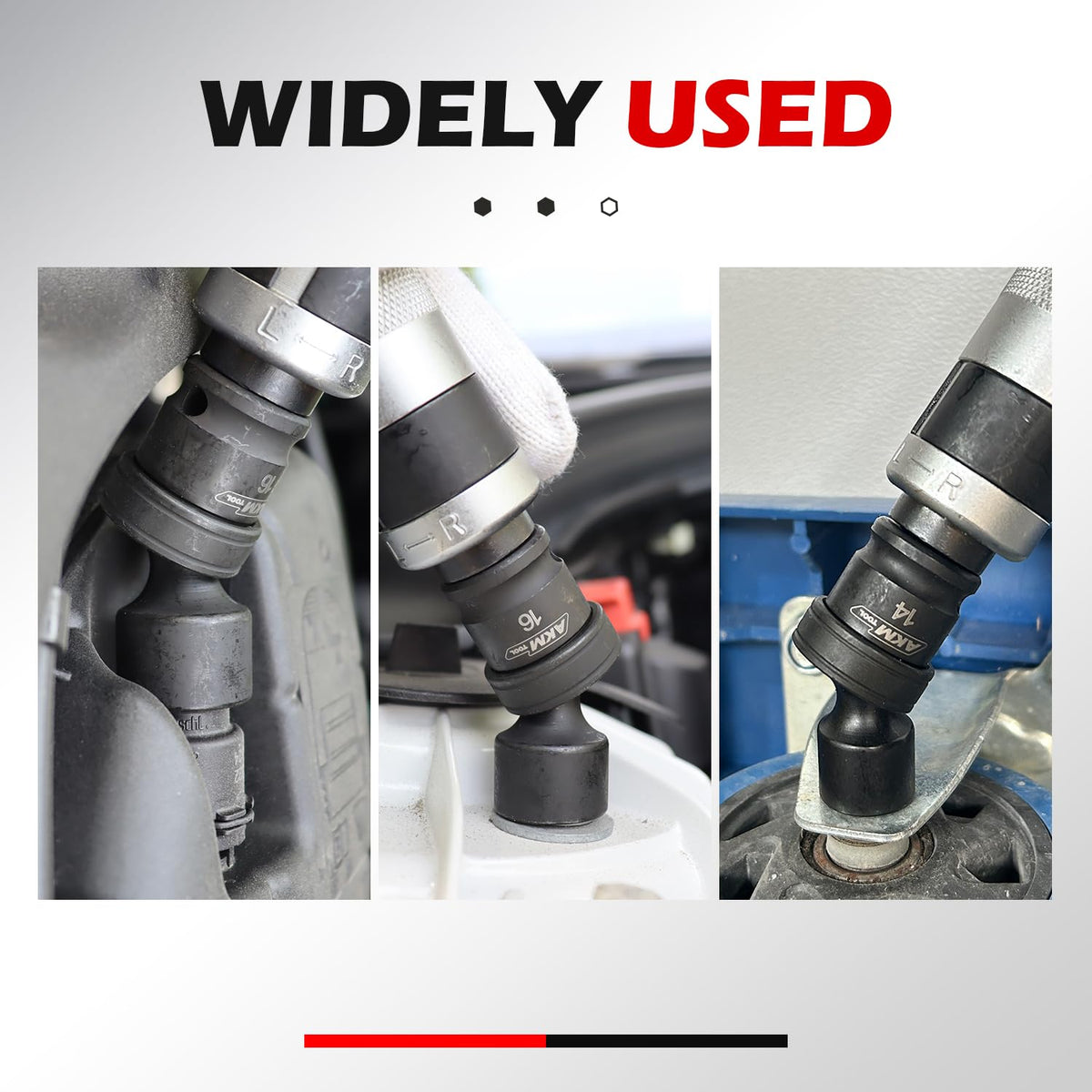 AKM TOOL universal socket 14mm efficient in crowded engine bays.