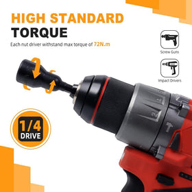 AKM TOOL Cr-V steel nut driver tips resist impact and wear