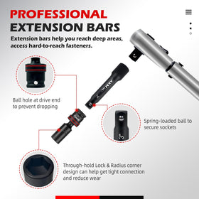 AKM TOOL deep universal socket for extended reach in tight spaces.