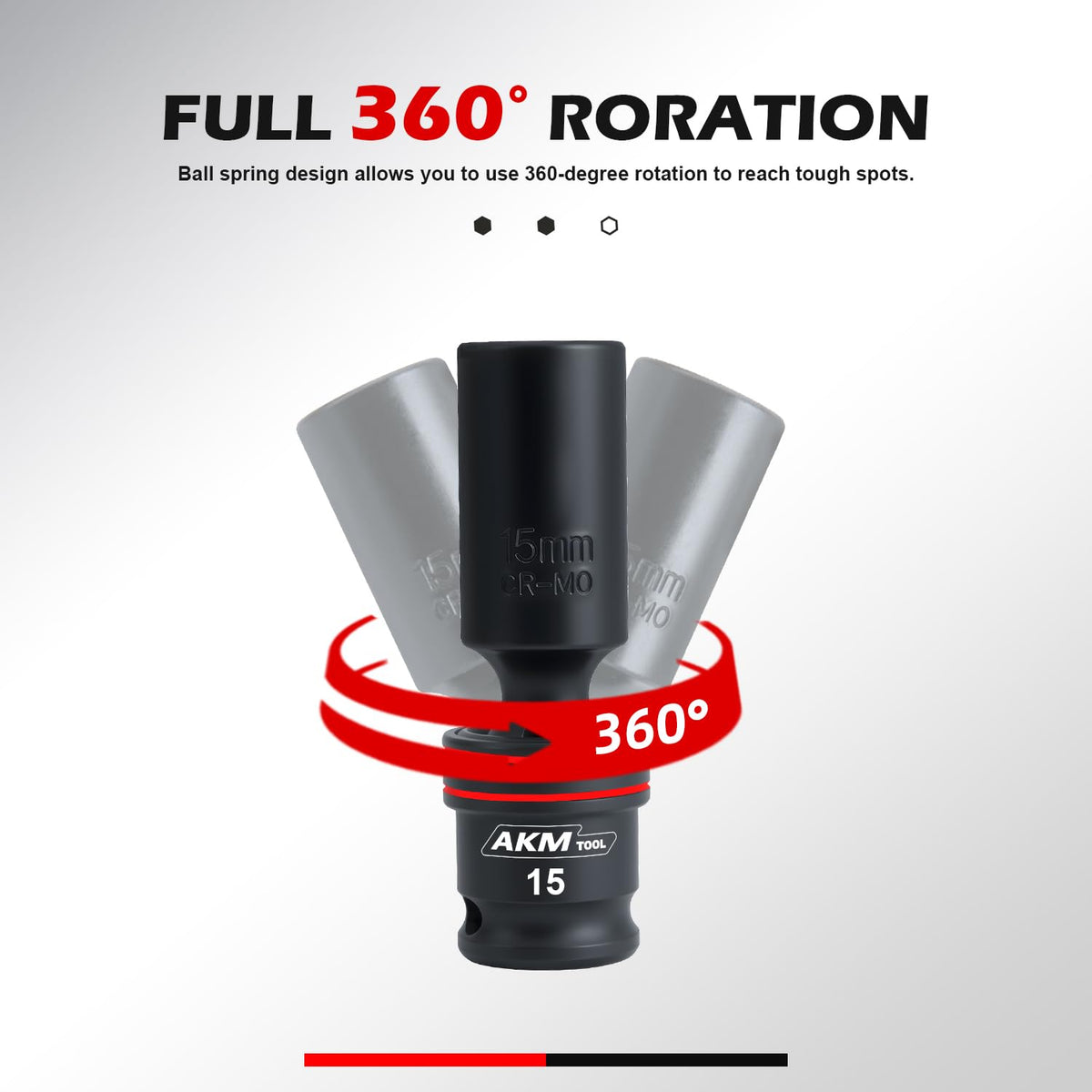 AKM TOOL extension bar 3 inch increases reach for recessed fasteners.