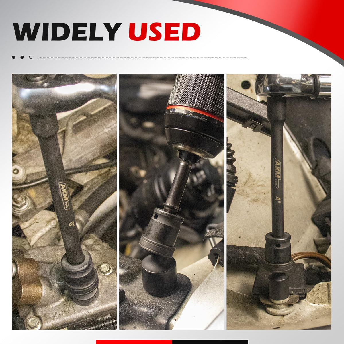 AKM TOOL extension bars 2, 4, 6 inches extend reach.