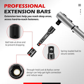 AKM TOOL extension bars in 3 and 6 inches for reach.