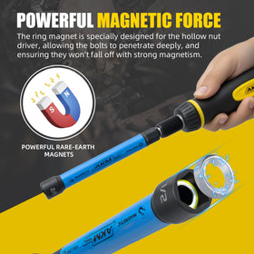 AKM TOOL hollow nut driver 3/8 inch with color coding for quick size ID