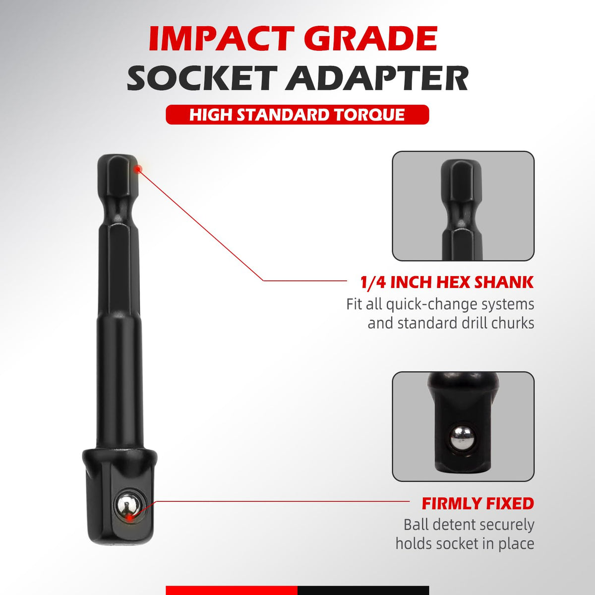 AKM TOOL impact socket adapter 1/4 to 3/8 inch enables versatile connections.