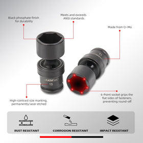 AKM TOOL laser-marked sizes stay legible in low light for quick tool selection.