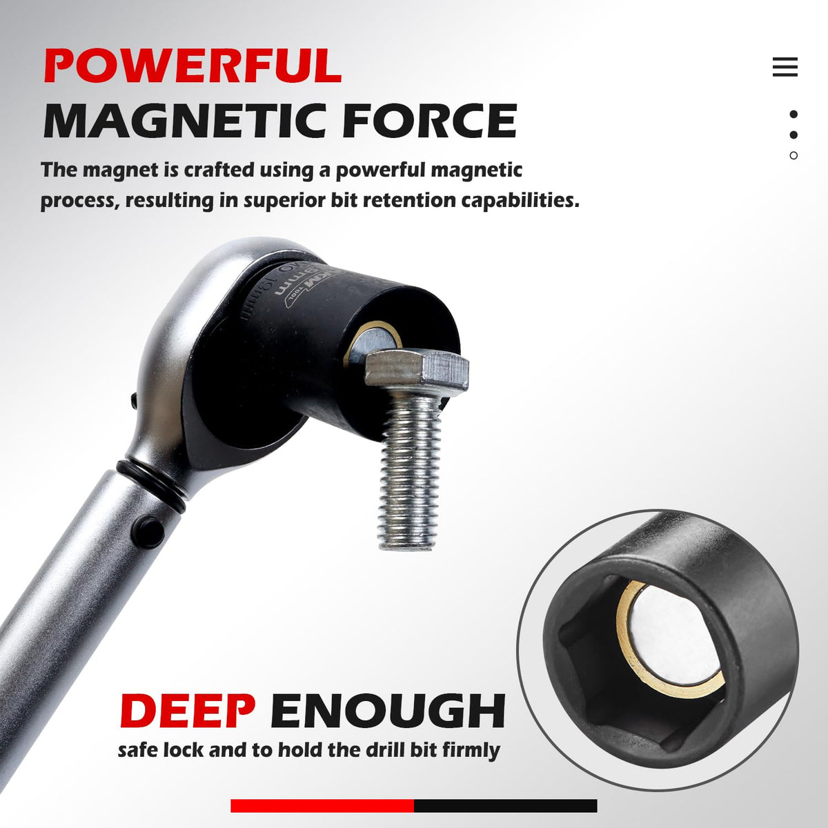 AKM TOOL radius corner design sockets reduce wear and increase torque.
