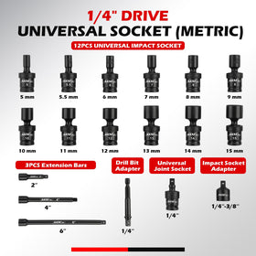 AKM TOOL universal joint wobble socket demonstrating 360° reach.