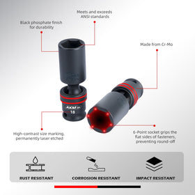 AKM TOOL wobble socket angle aids alignment in hard-to-reach bolts.