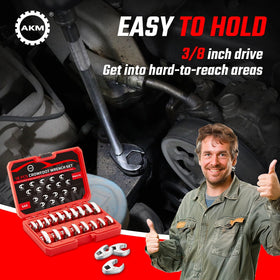 AKM wrenches offer wide compatibility with 3/8-drive ratchets and extensions.