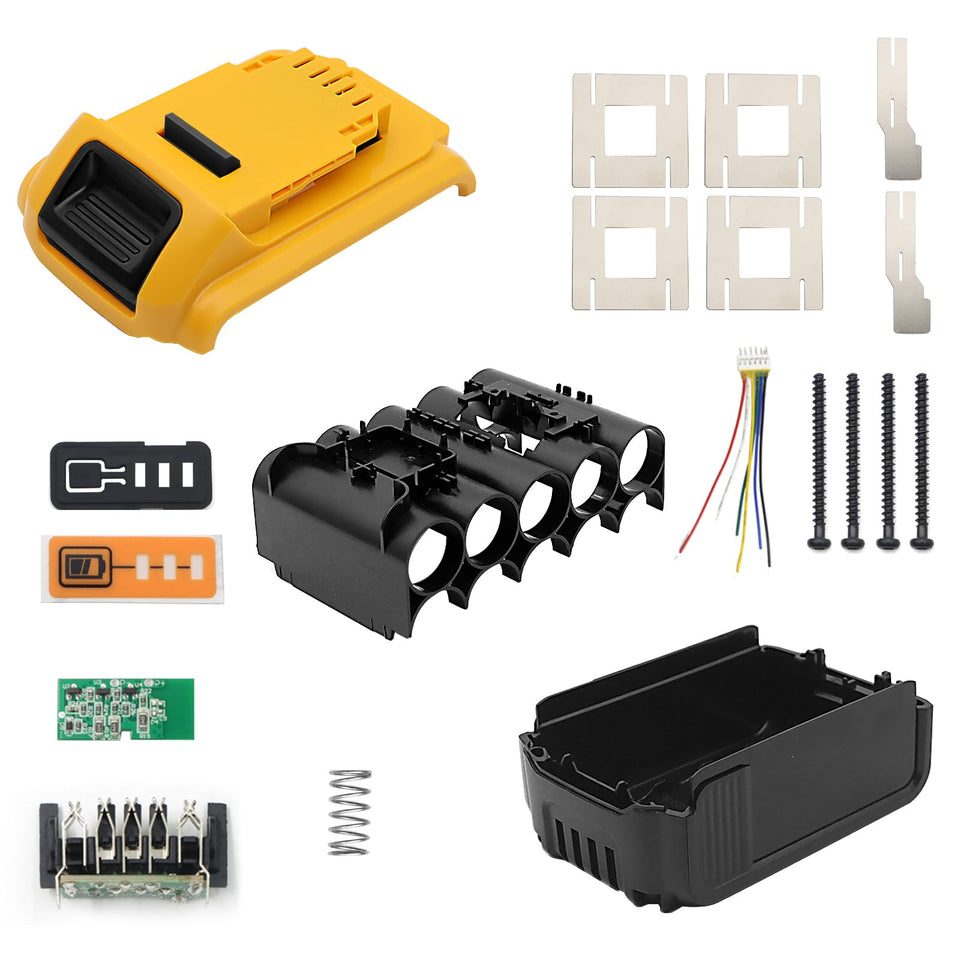 Akocire Dewalt battery case front view showing a sturdy shell for DCB packs.