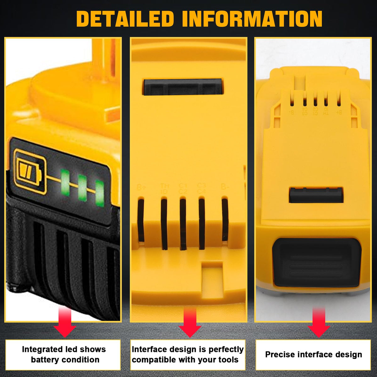 Akocire Dewalt compatibility with DCB200-205, versatile replacement part.
