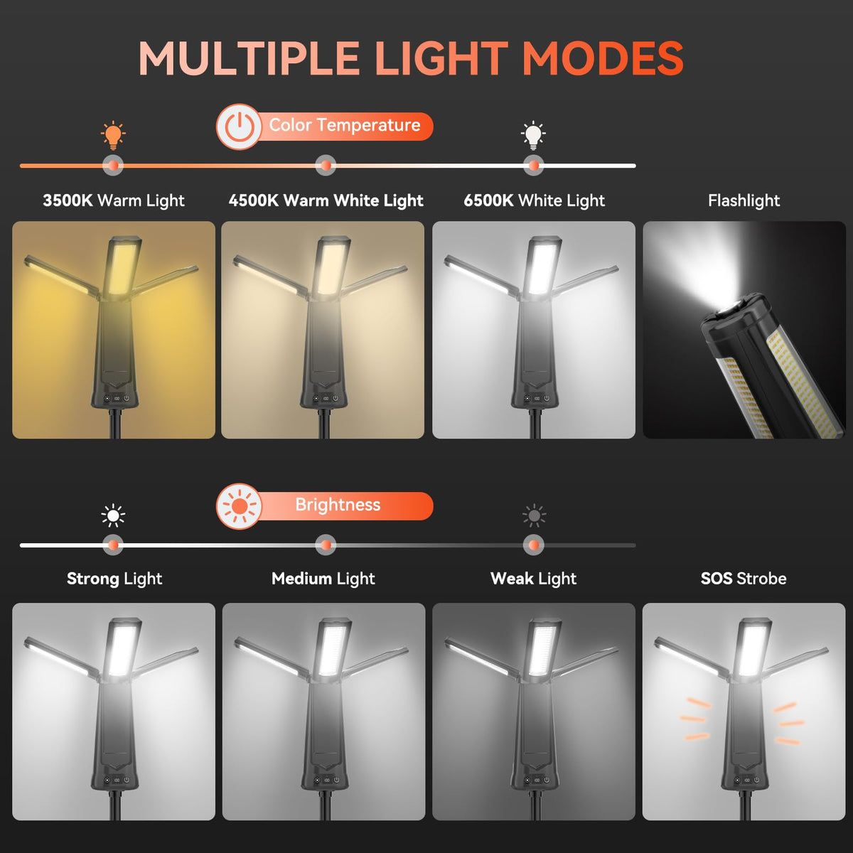 AKOFUN height-adjustable stand showcases versatile lighting angles.