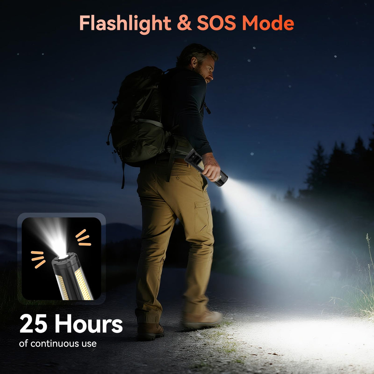 AKOFUN IPX65 construction resists moisture in outdoor use.