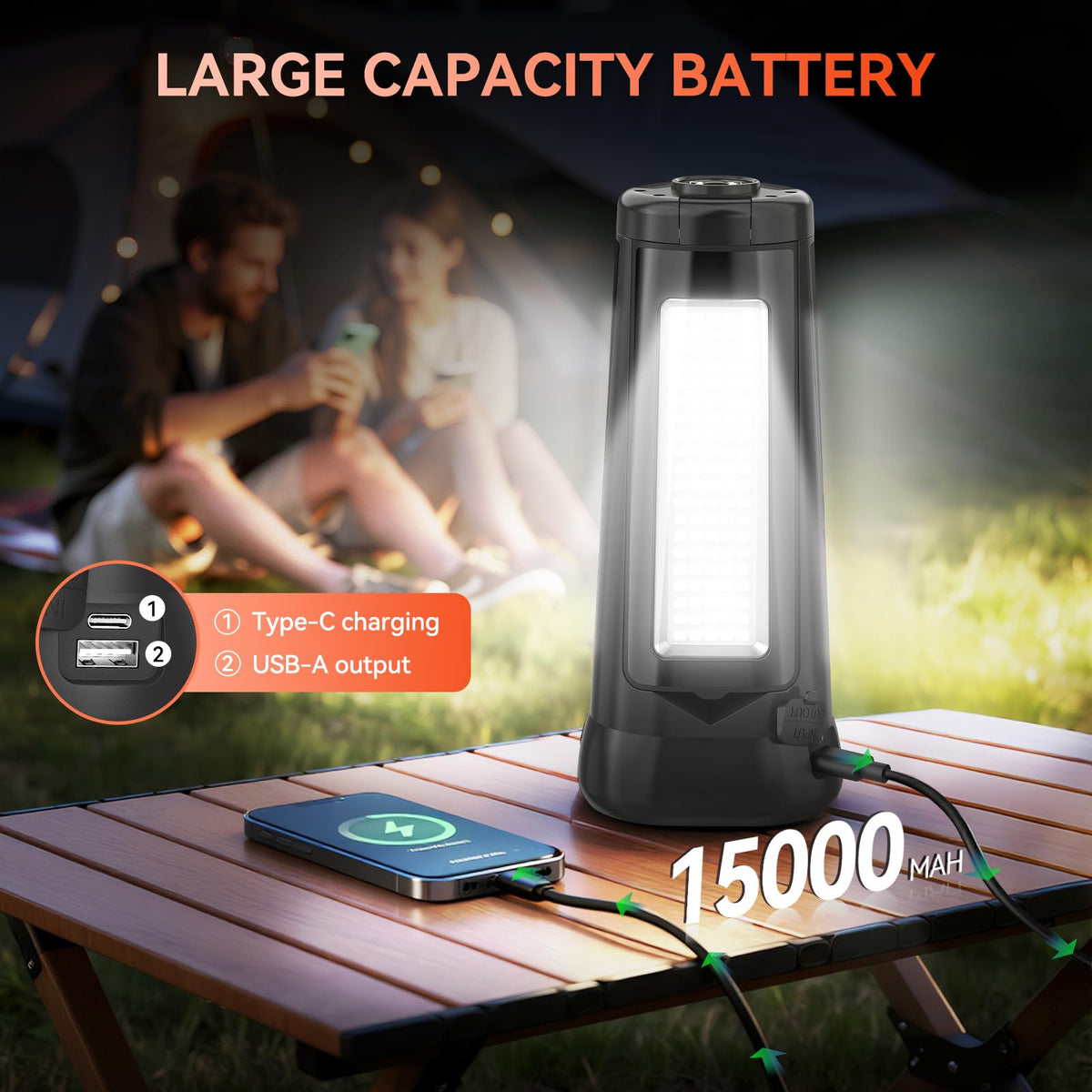 AKOFUN memory function recalls last brightness setting.
