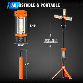 AKOFUN versatile setup for camping, garage work, emergencies and more.