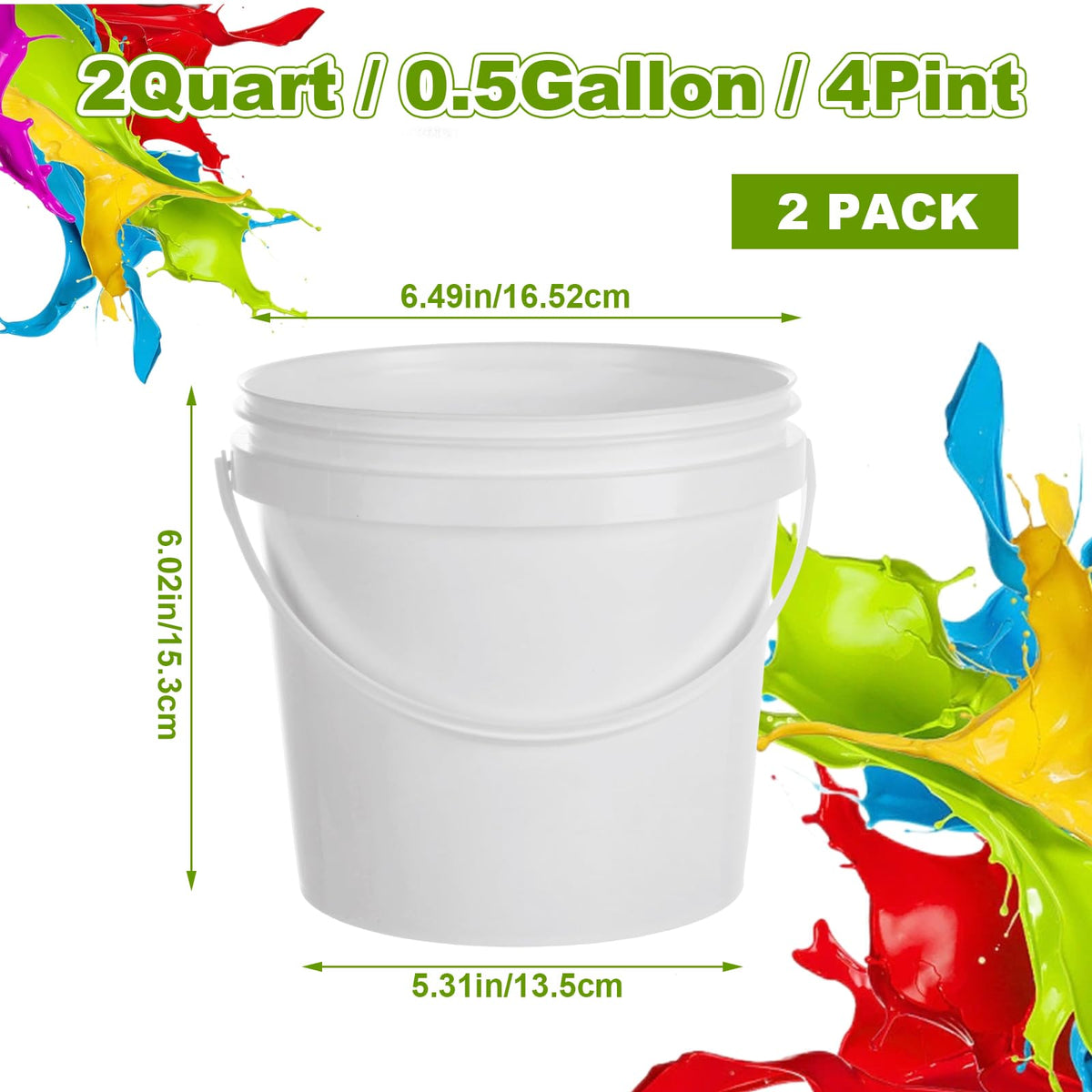 AKOLAFE two-pack paint cans with handles for easy transport