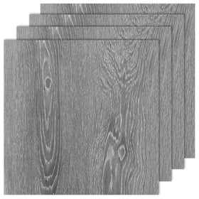 AKOLAFE wood-grey vinyl tile close-up with peel-and-stick backing for easy installation