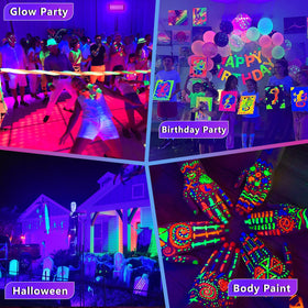 Akpgf 2 Pack 50W Black Light used with body paint for luminous art.