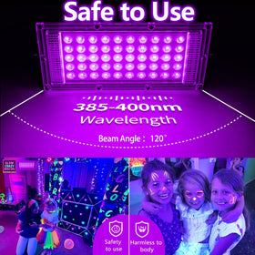 Akpgf 2 Pack 50W Black Light with US plug for quick setup.