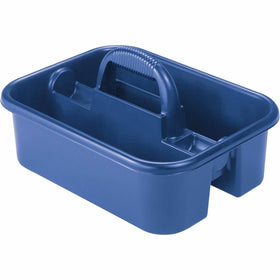 Akro-Mils 09185 blue tote with handle, easy carry for organization.