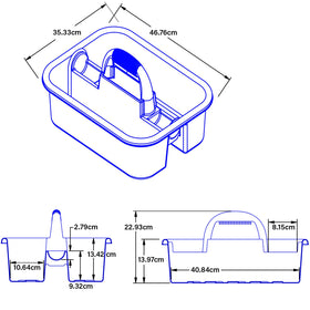 Akro-Mils 09185 ergonomic grooved handle for comfortable transport.