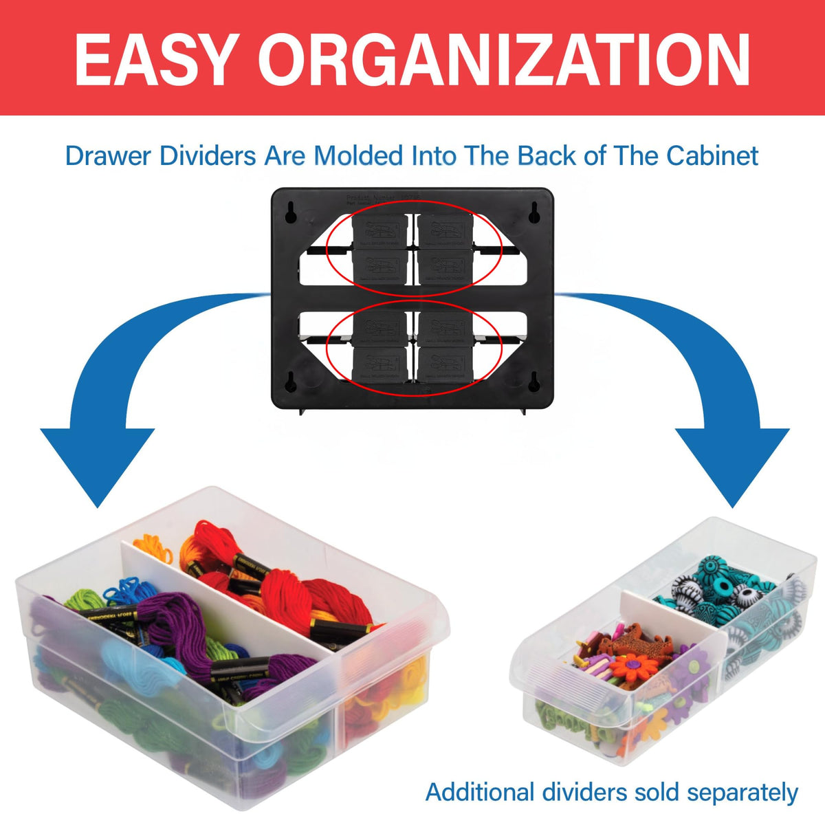 Akro-Mils 16-drawer cabinet stackable design saves space on shelves or walls