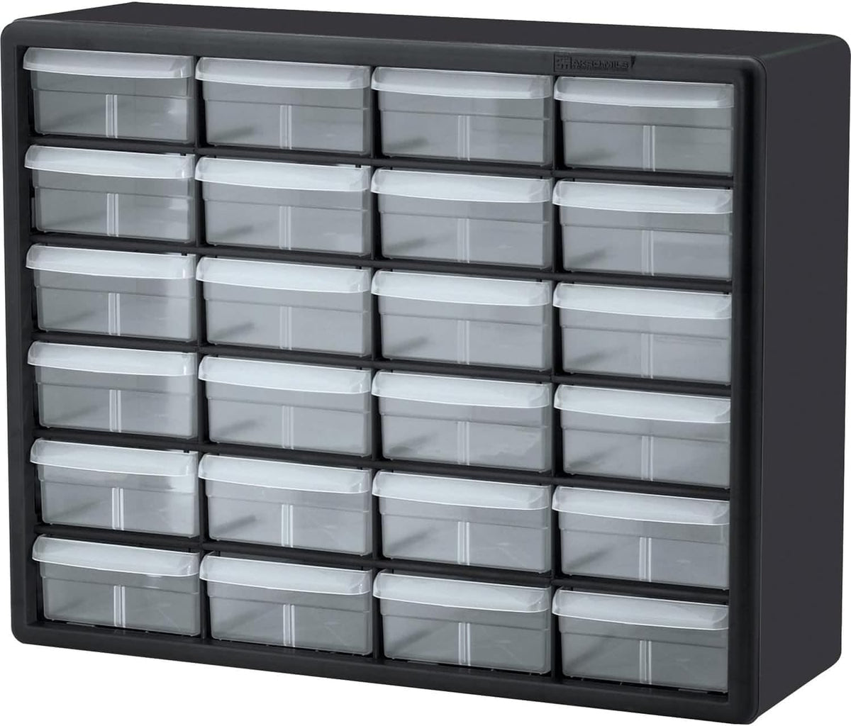 Akro-Mils 24-drawer cabinet keeps garage parts organized and accessible